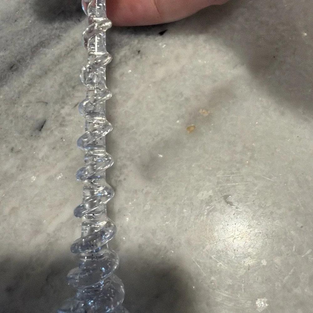 Icicle Ornaments Clear Plastic 5 Inches Long Set of 11 With Gold Ornate Hooks 1